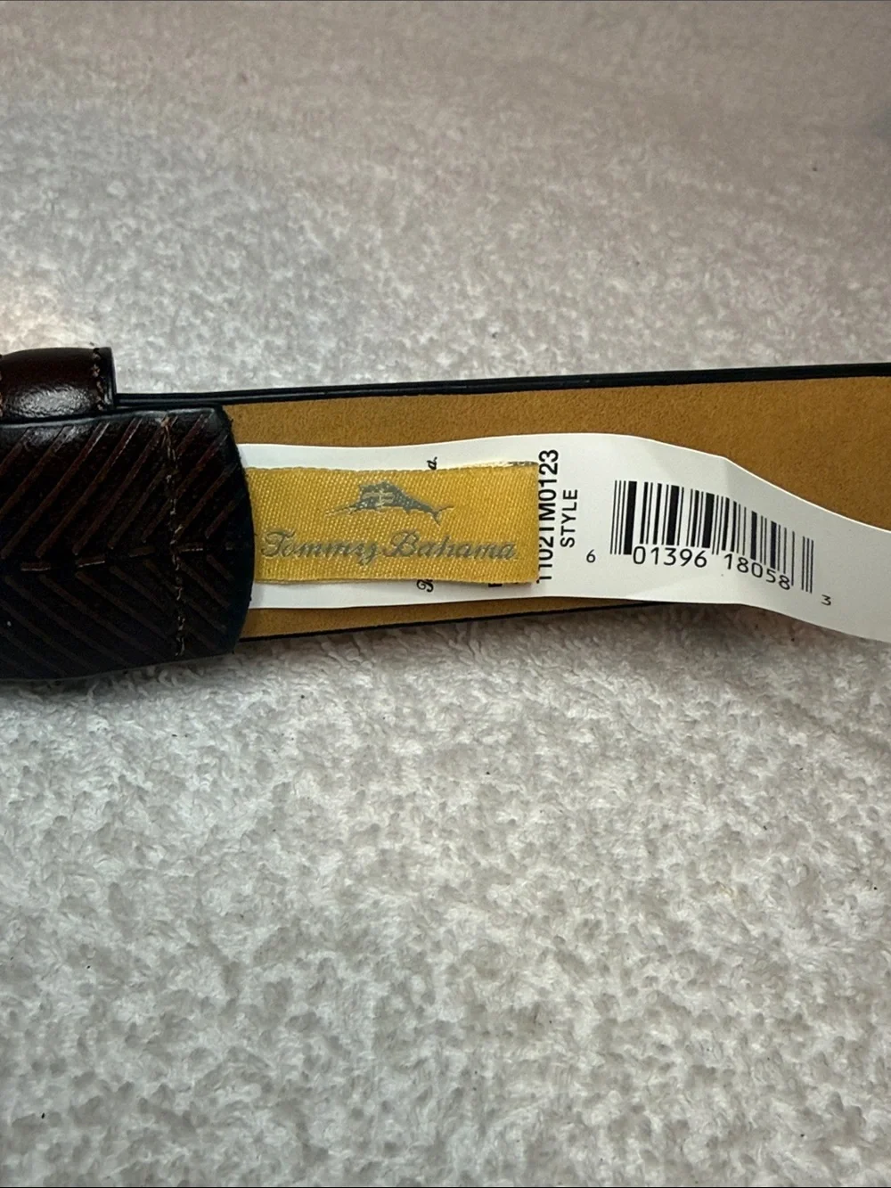 NWT Tommy Bahama Brown Leather Belt with Silver Buckle